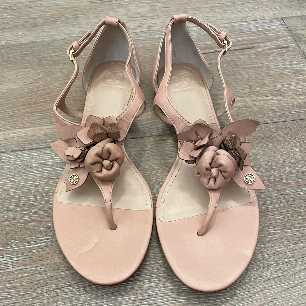 Tory Burch light pink floral sandal